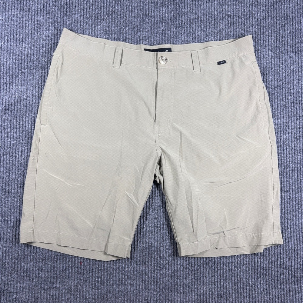 TravisMathew Shorts Mens 36 Khaki Tan Performance Golf Stretch Casual